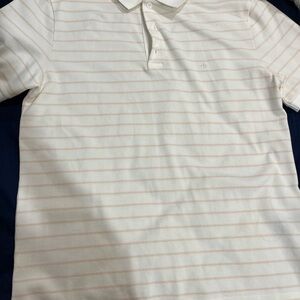 rag & bone Cream Striped Polo Shirt